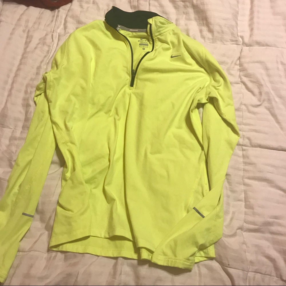 Neon yellow Nike 3/4 pullover